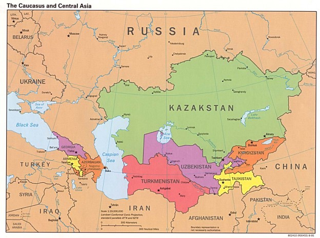 Caucasus and Central Asia Map