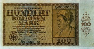 One hundred billion mark note, Weimar Republic