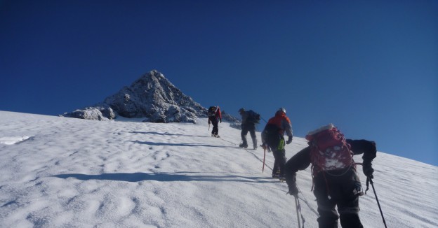 Climbing a mountain